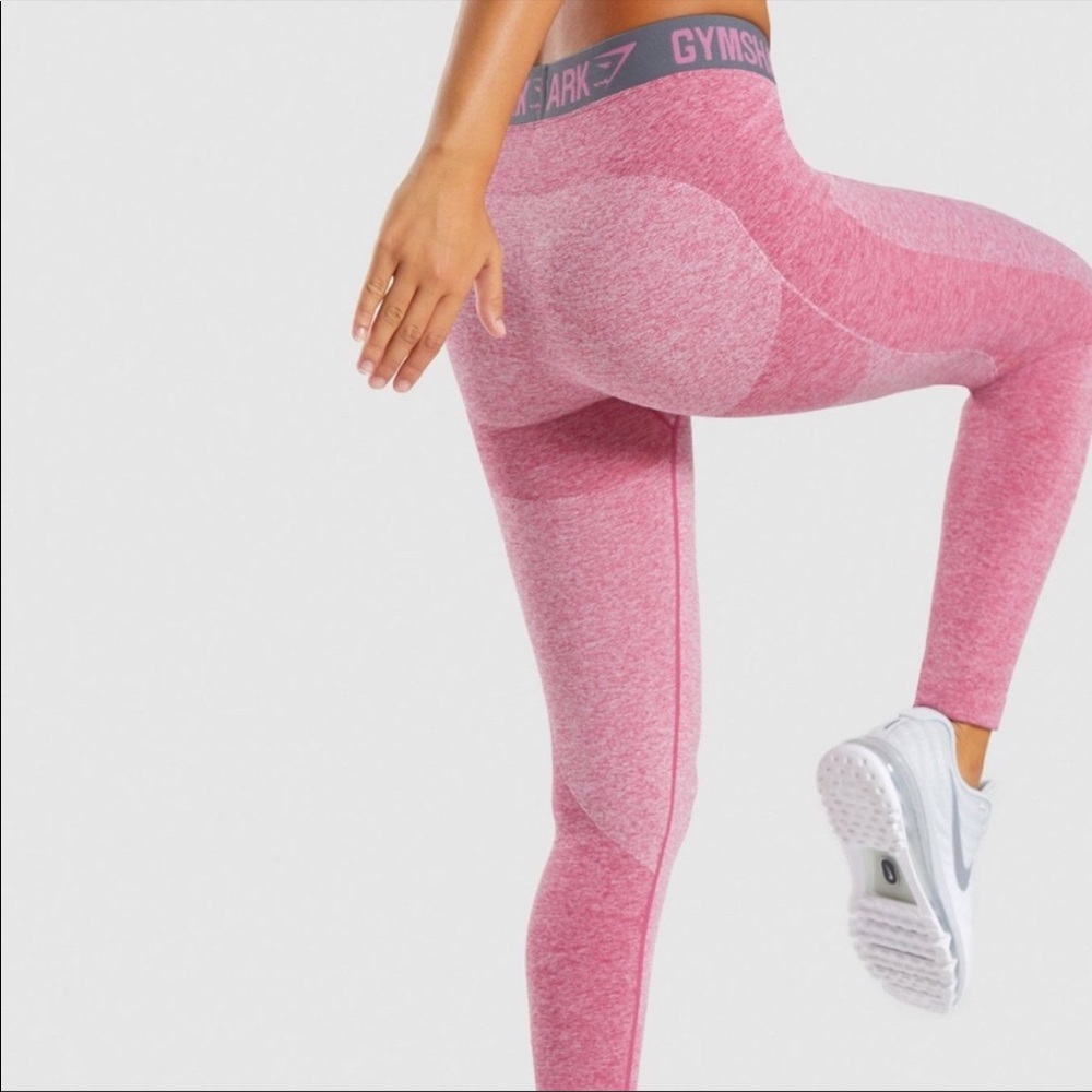 Gymshark Dusty Pink/Charcoal Flex Leggings - Medium